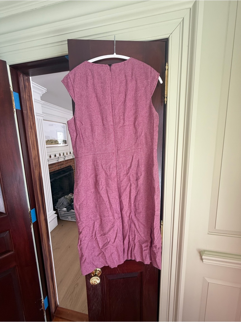 J. Crew Textured Sleeveless Midi Dress in Mauve